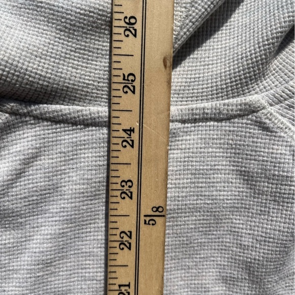 Women's TenTree Hoodie Gray Logo L Waffle-Knit Camp Hike Outdoor Climb STAINED - Picture 14 of 14